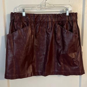 Maroon Leather Skirt